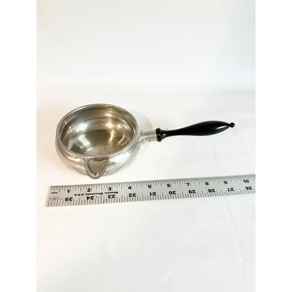Queen Art Pewter Gravy Sauce Boat #381 Danish Style USA Made Black Handle